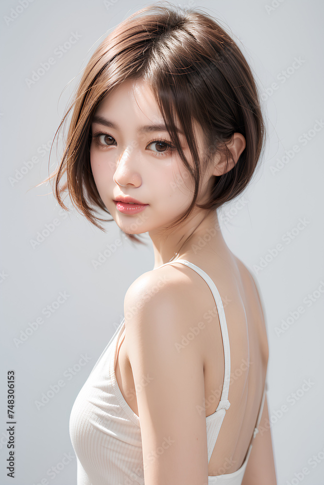 Gorgeous Young Female Model - Fashion or Cosmetics Model - Beauty with Perfect Fine Features - Beautiful Smooth Hair Gorgeous Young Female Model - Fashion or Cosmetics Model - Beauty with Perfect Fine Features - Beautiful Smooth Hair
