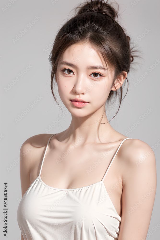 Gorgeous Young Female Model - Fashion or Cosmetics Model - Beauty with Perfect Fine Features - Beautiful Smooth Hair Gorgeous Young Female Model - Fashion or Cosmetics Model - Beauty with Perfect Fine Features - Beautiful Smooth Hair