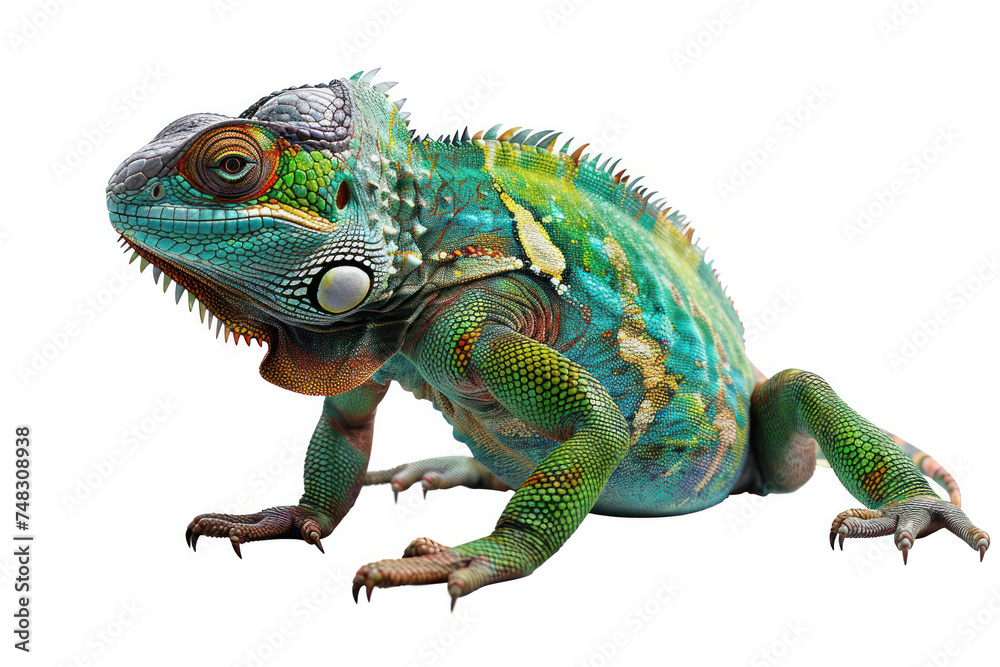 Obraz premium Chameleon Iguana lizard isolated