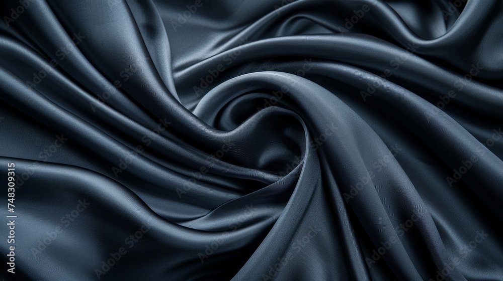 Elegant Black Silk Cloth Up Close Generative AI