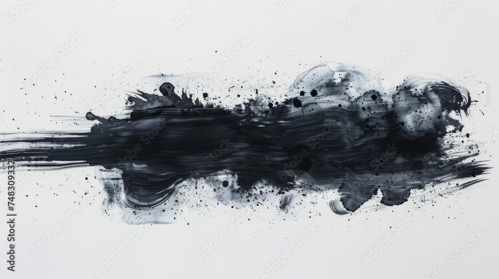 Abstract Watercolor Ink Stain on White Background Generative AI Abstract Watercolor Ink Stain on White Background Generative AI