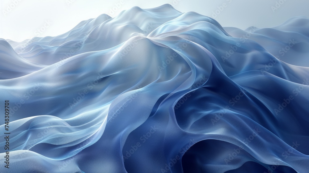 Obraz premium Blue Abstract Wave Background for Styling Generative AI