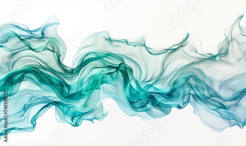 Wavy Abstract Liquid Flows with White Copy Space Generative AI