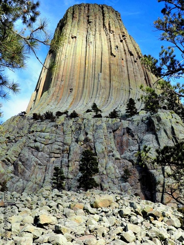 Towering View of the Devils Tower Monument in Wyoming USA