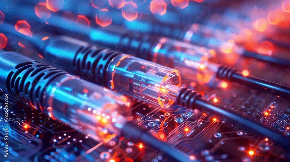 Stylized Data Cables Transmitting Information Generative AI