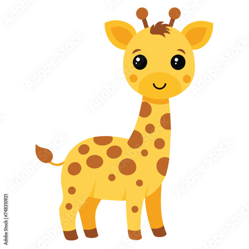 Cute cartoon giraffe vector illustration