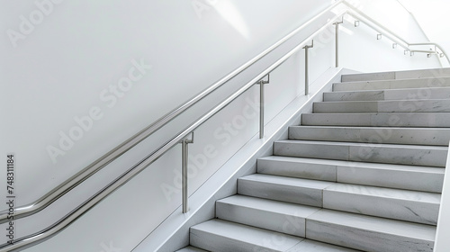 A minimalist handrail with clean lines, complementing a modern staircase design.