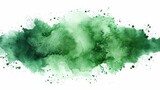 Green Watercolor Ink Stain on White Background Generative AI