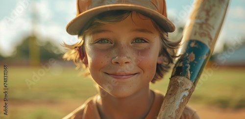 child holding baseball bat in the baseball field