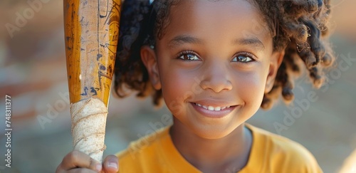 child holding baseball bat in the baseball field