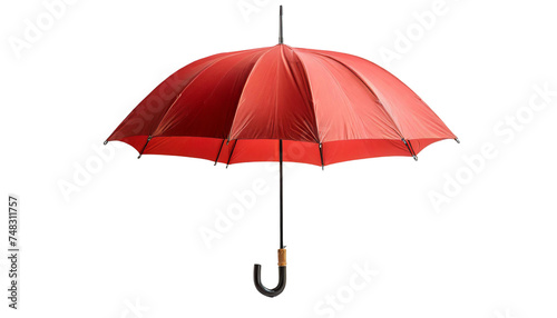 Red umbrella isolated on transparent background.