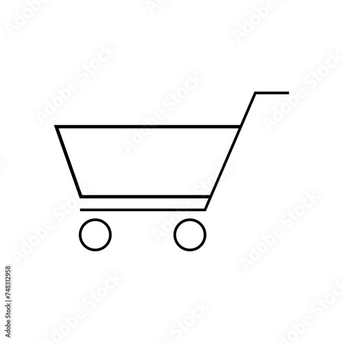 Shopping cart icon on white isolated.Vector illustration