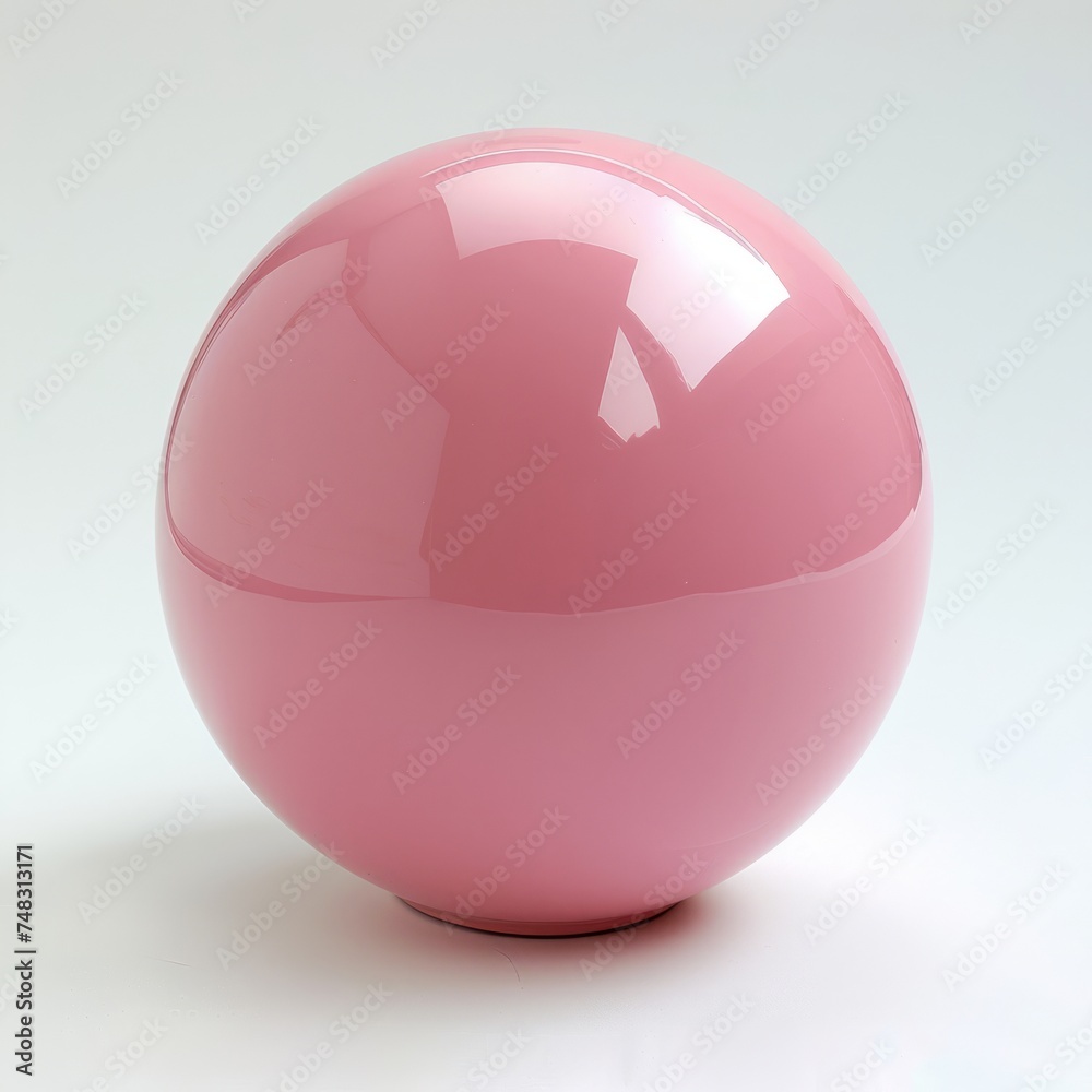 Glossy Ceramic Ball on White Background Generative AI Glossy Ceramic Ball on White Background Generative AI