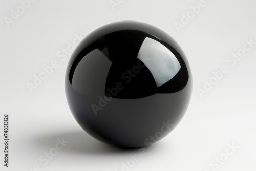Professional Image of a Black Sphere on White Background Generative AI