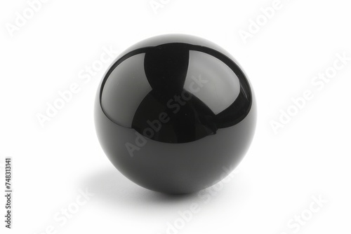 Professional Image of a Black Sphere on White Background Generative AI