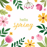 Cute spring flower postcard with the inscription
