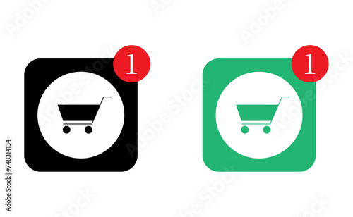 Shopping cart icon on white isolated.Vector illustration