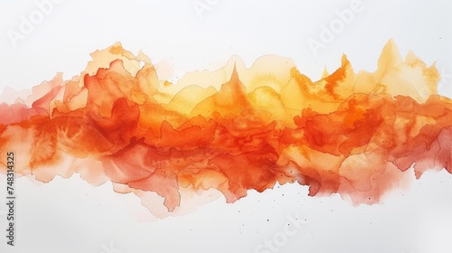 Watercolor Stain on White Background Generative AI