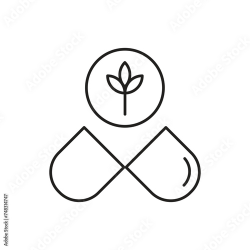Herbal capsule icon design, herbal medicine symbol isolated on white background, vector illustration