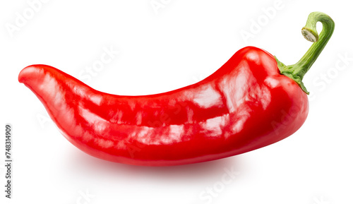 red hot chili pepper isolated on the white background. Clipping path