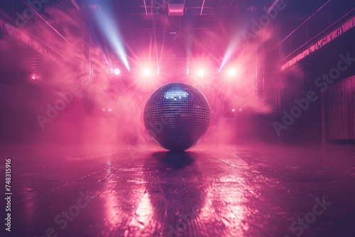 disco ball with spotlights