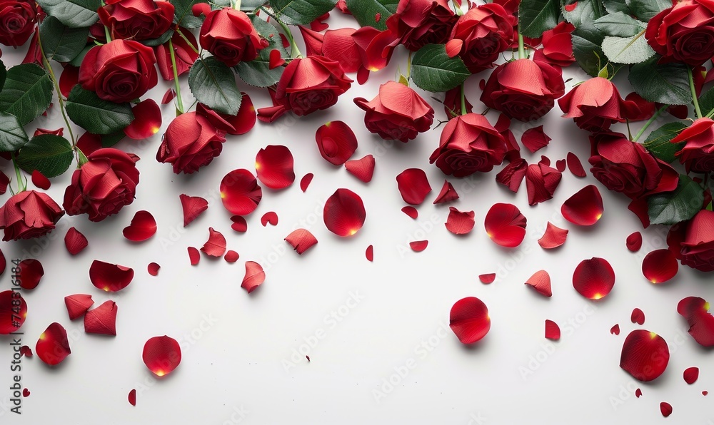 Minimalist Valentine's Day Layout with White Copy Space Generative AI Minimalist Valentine's Day Layout with White Copy Space Generative AI