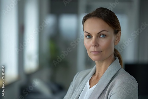 Modern office portrait Confident businesswoman with a determined expression