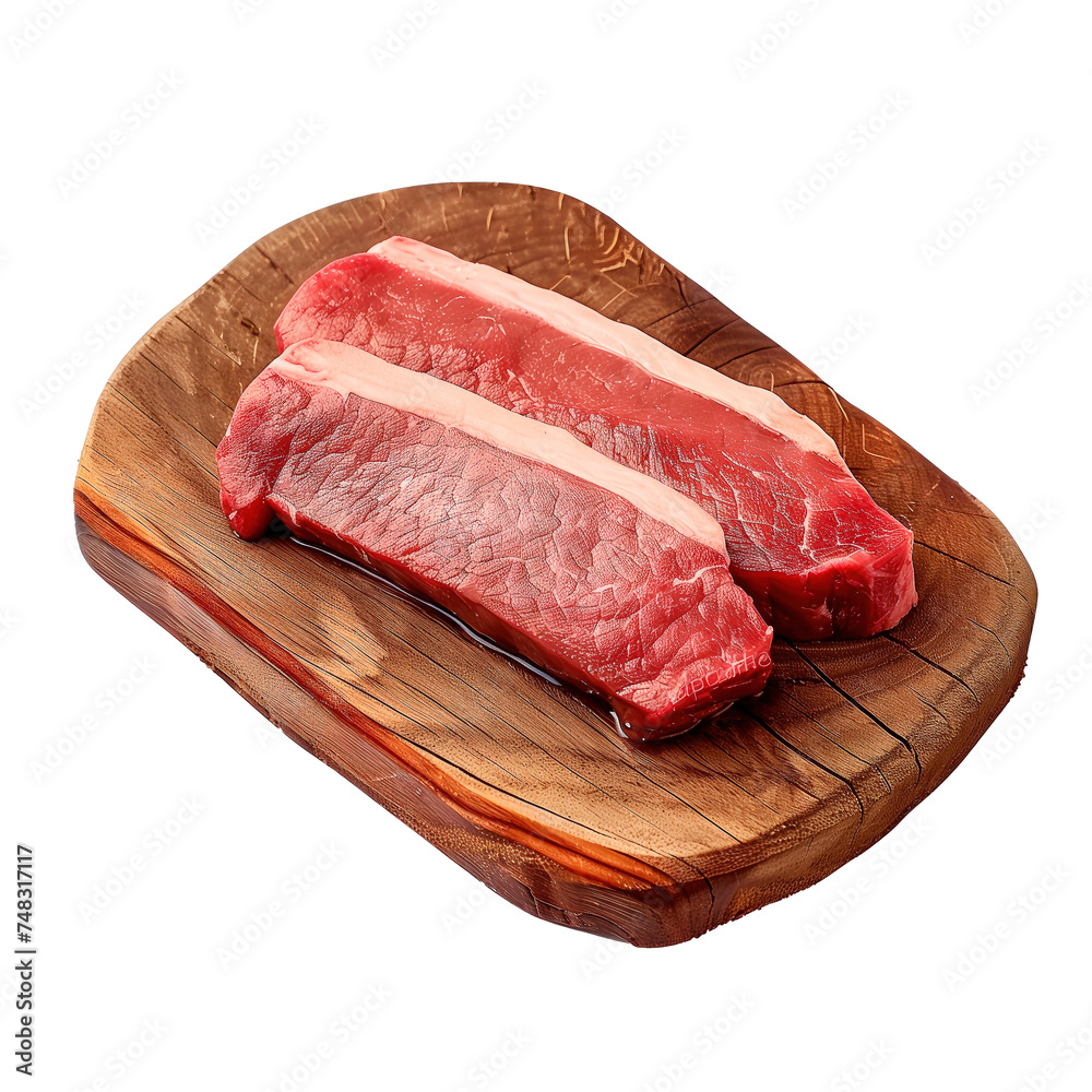 AI Generated Image: Brazilian Picanha on a Rustic Wooden Board With Transparent Background AI Generated Image: Brazilian Picanha on a Rustic Wooden Board With Transparent Background