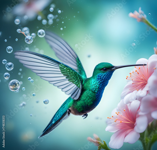 hummingbird and flower © Zoya