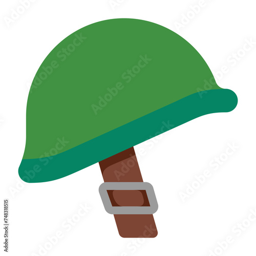 Military Helmet vector icon. Isolated emoji sign design of helmet, nod to the history of soldiers, protection, and the evolution of combat equipment. Defender of the Fatherland Day sign.