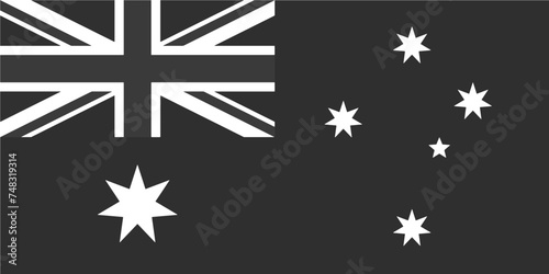 Australia flag original black and white