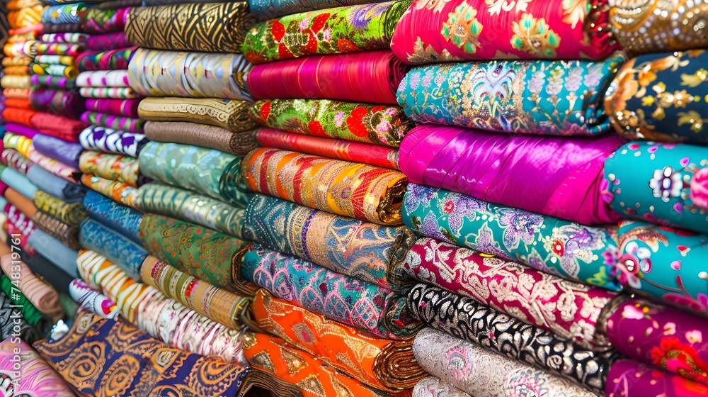 Colourful Indian Fabric in the market

