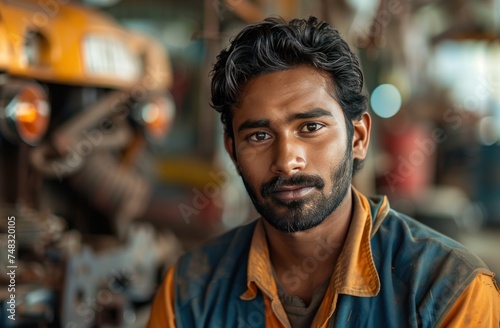 indian professional worker in workshop