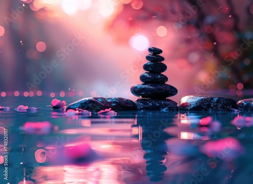 meditation zen on colourful background