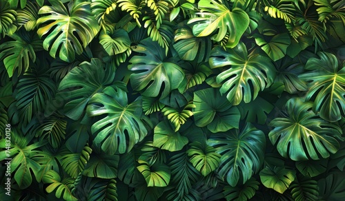 jungle leaf wall background
