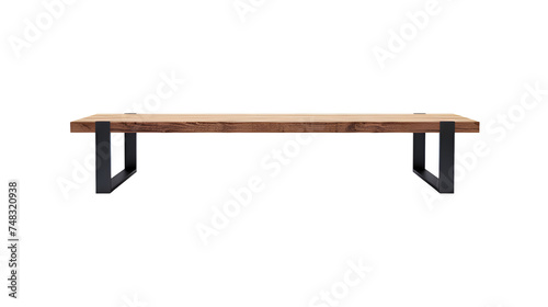  A wood and metal table featuring a sleek ultra design, positioned elegantly on, transparent background