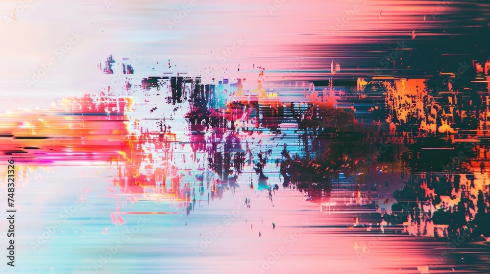 Abstract background with glitch effect. Cyber malfunction. AI generative.