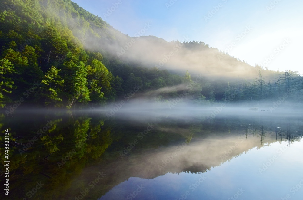 夏の上高地 明神池 夏の上高地 明神池