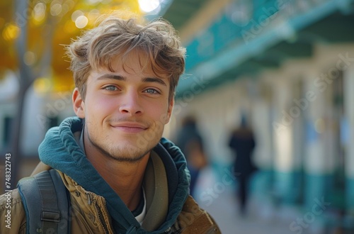 smiling student on campus
