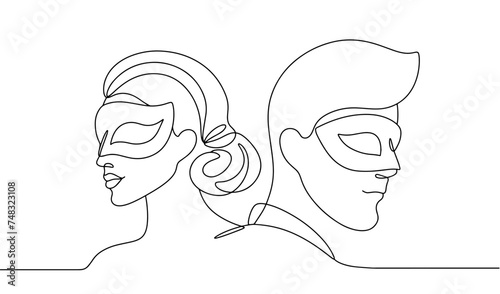Theater. Carnival. Man. Woman. Mask