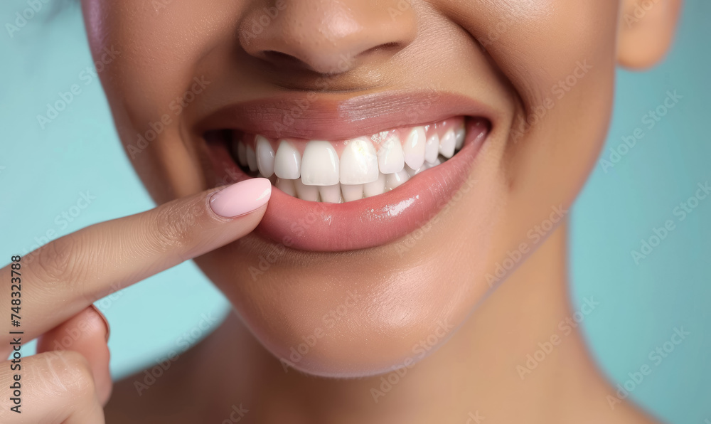 radiant smile of a young woman indicating her pearly white teeth radiant smile of a young woman indicating her pearly white teeth
