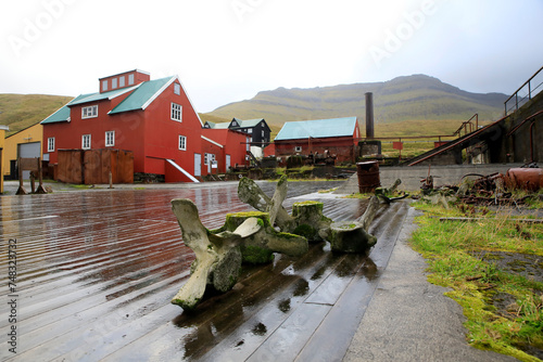 Former whaling station at the Faroe islands photo