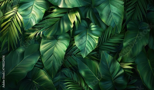 various leaves of tropical jungle tropical leaves