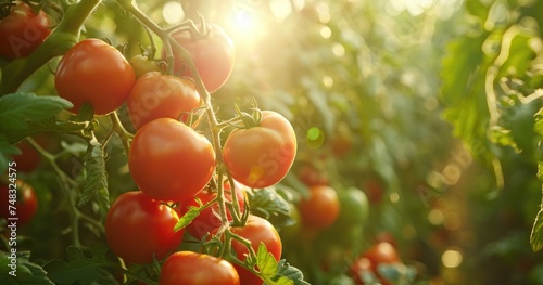 sunlight on tomatoes at a farm