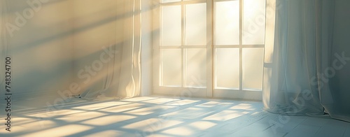 sun through window to wall in sun lit room