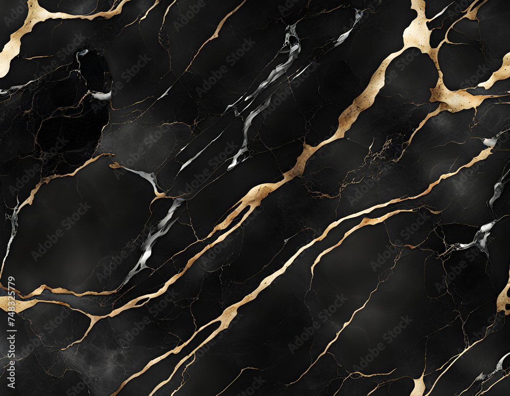 Computer image of black palette marbled with gold and white