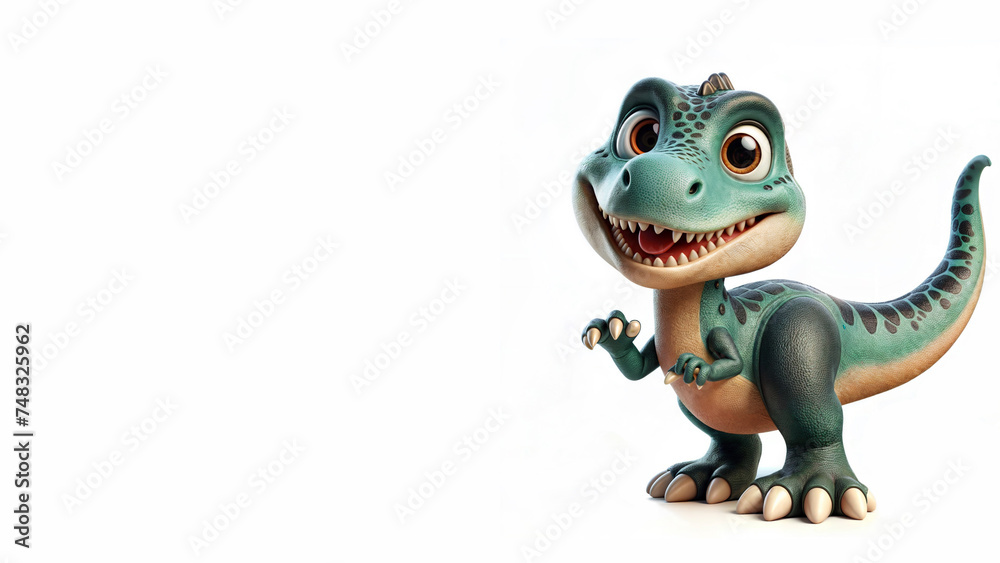 Fototapeta premium a funny and cute 3d cartoon dinosaur