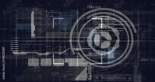 Wallpaper Mural Animation of data processing and scope scanning on black background Torontodigital.ca