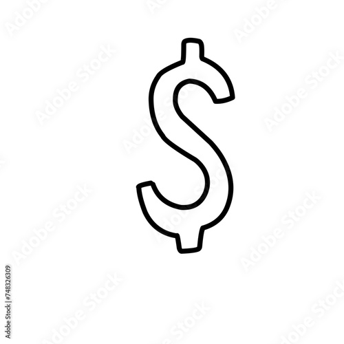 dollar icon hand drawn