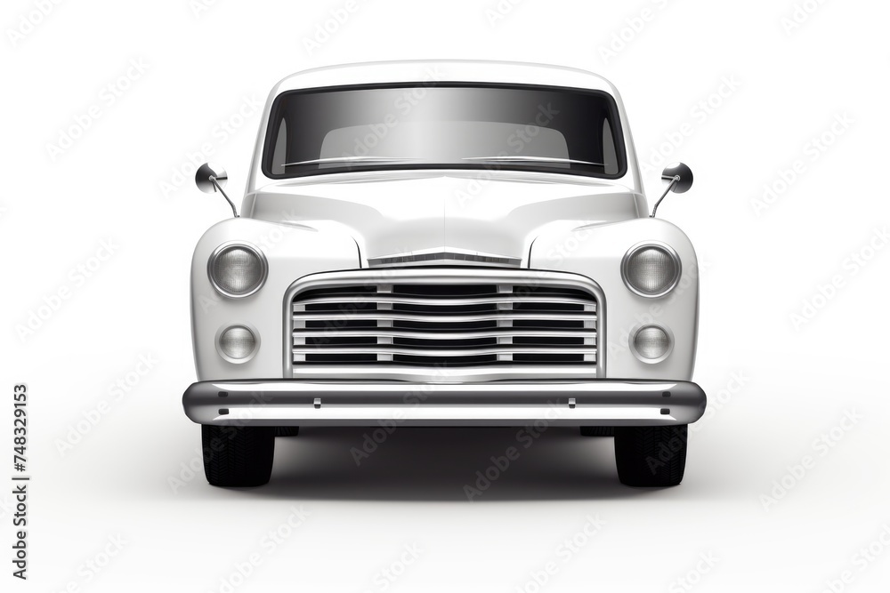 Passenger car on white background front view car on white background Passenger car on white background front view car on white background